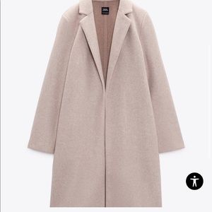 Zara Sand Beige Long Breasted Coat